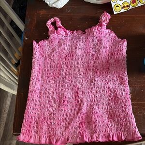 Wonder Nation Pink Striped Smocked Top